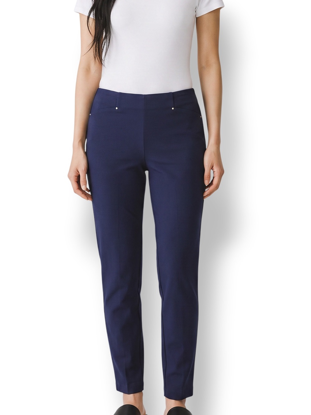 4/$20 Rafaella Comfort Navy Pull-On Straight Leg Pants Size 14